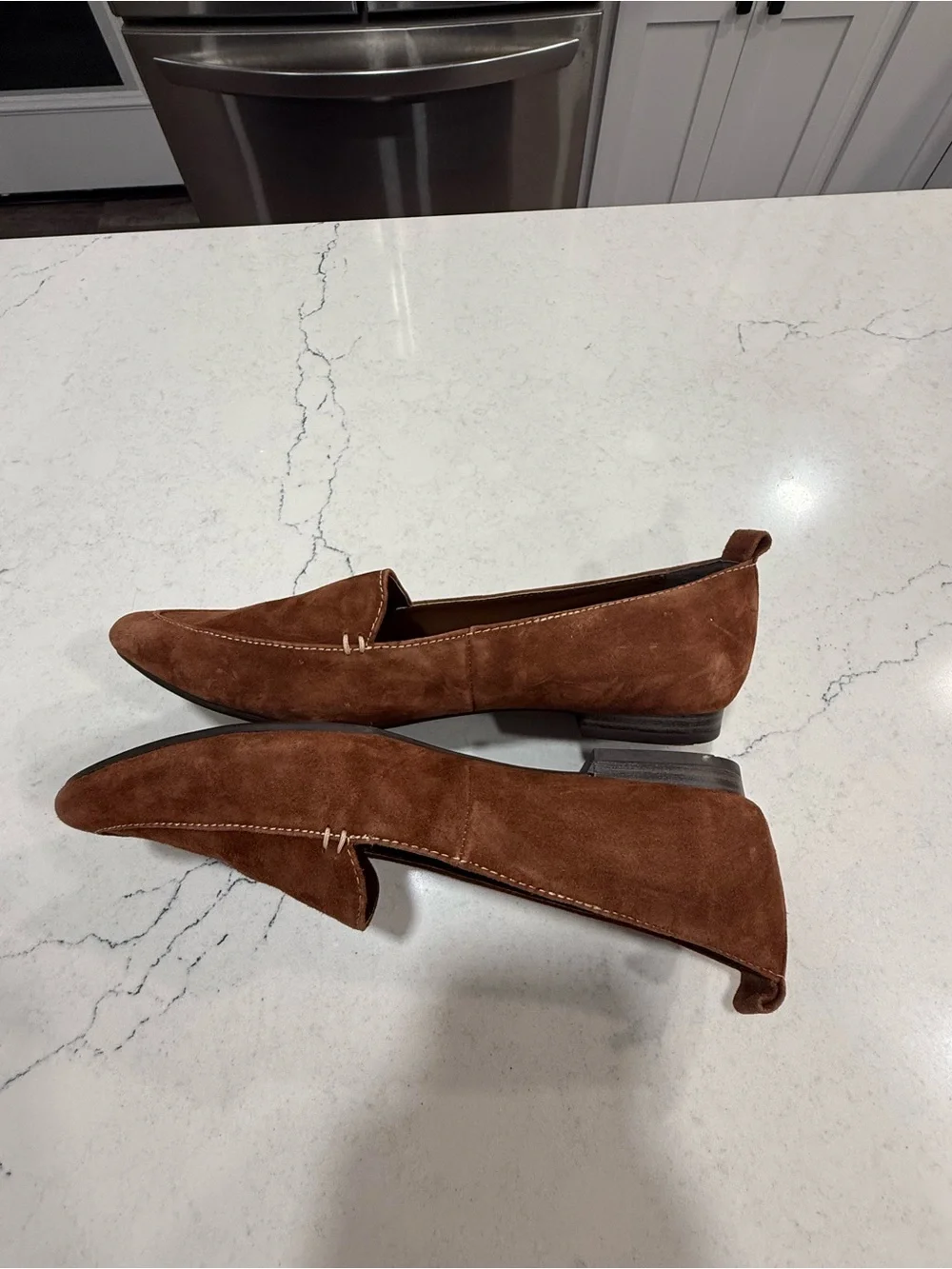White Mountain Brown Suede Pointed Toe Slip-On Loafer Flats Women's 8.5M
